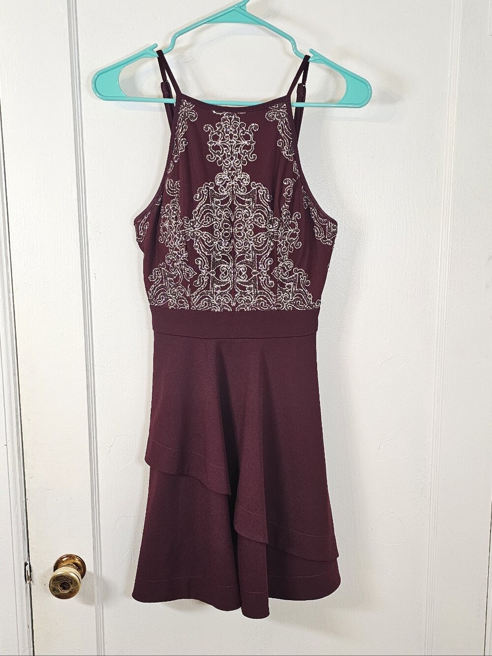 Speechless Sparkle Embroidered Mini Dress
